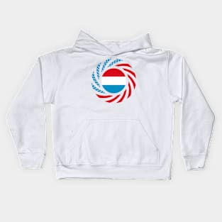 Luxembourgish American Multinational Patriot Flag Series Kids Hoodie